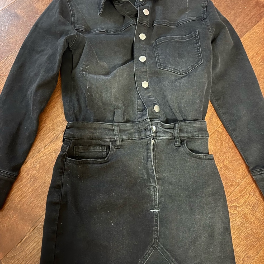 Fashion Nova Black Denim Dress